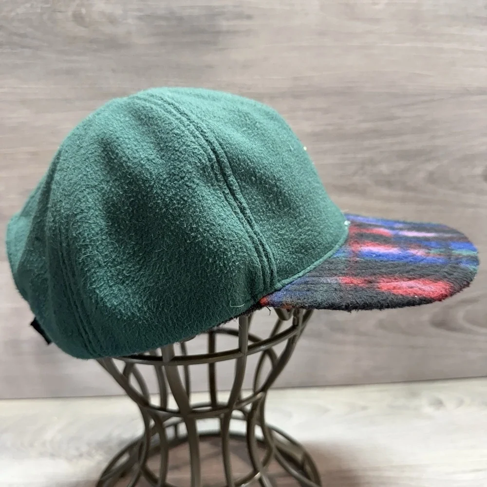 Vtg Nike Fit Fleece Hat Aztec Print Green Geometric Ball Cap RARE!